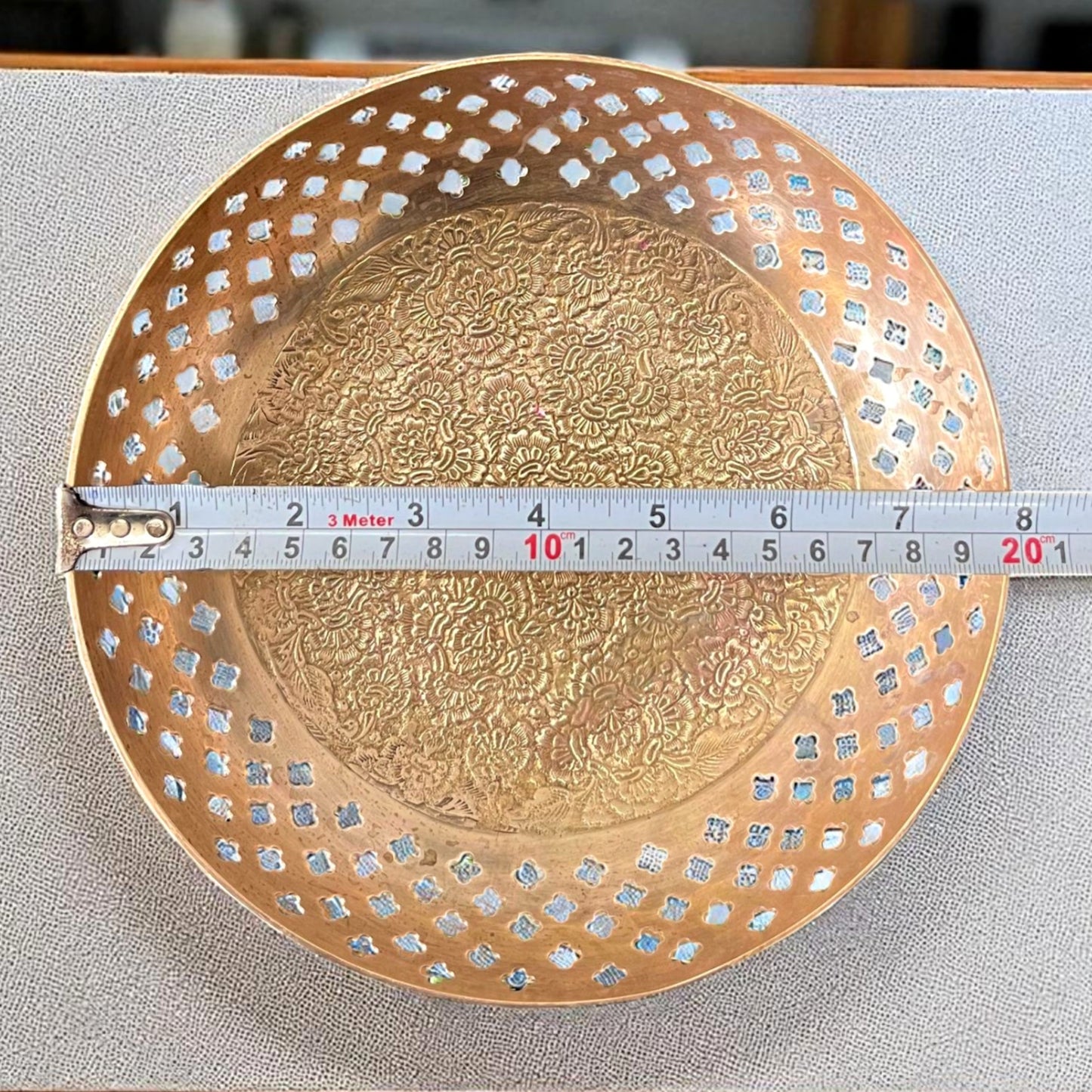Antique Brass Deep Tray | Traditional Small Fruit & Serving Utility