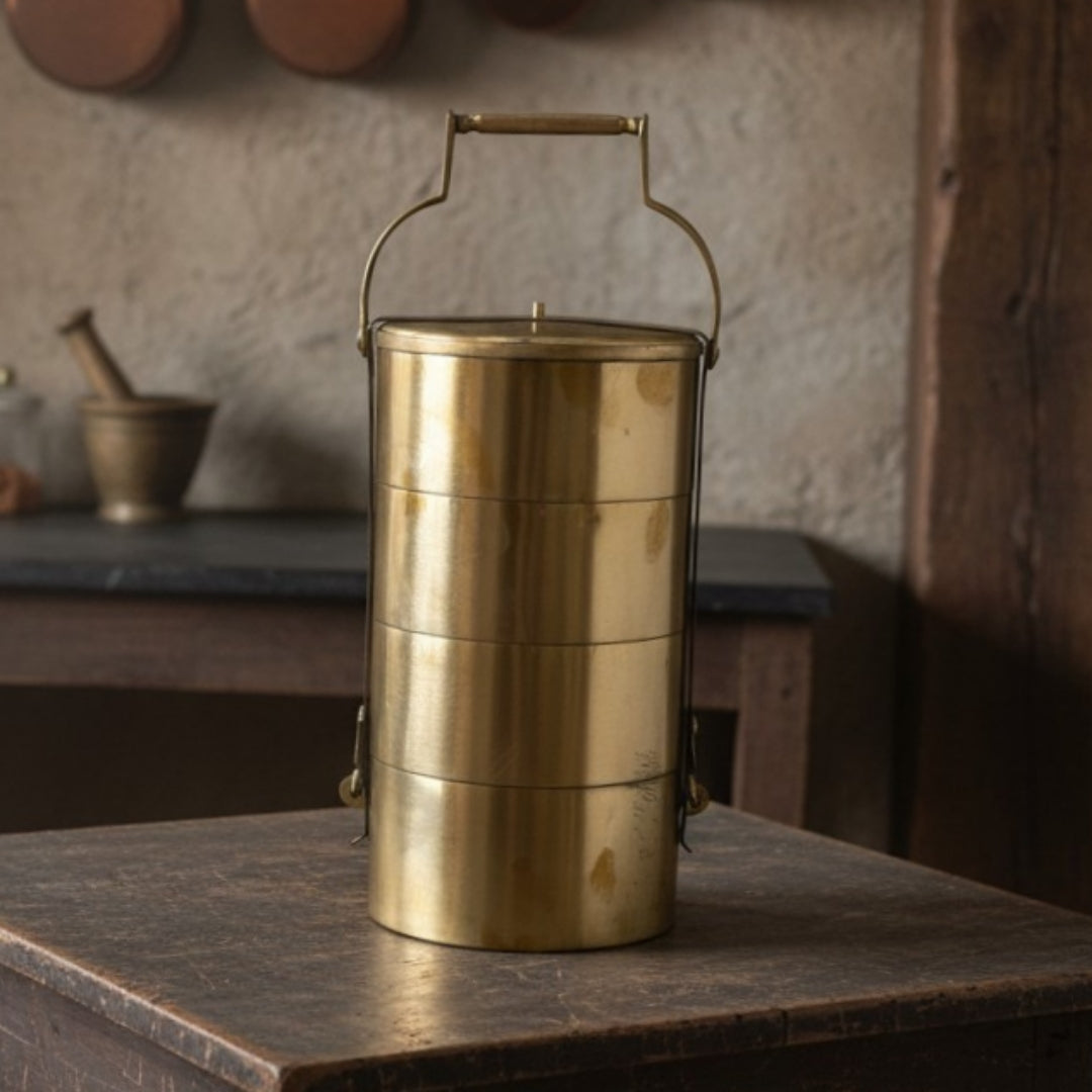 1987 Antique Brass Tiffin | Traditional Kitchen & Dining Collectible