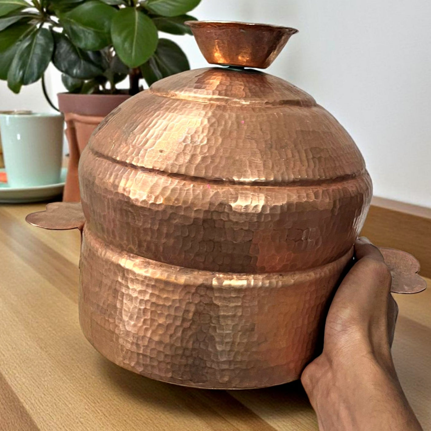 Antique Copper Modak Patra | Traditional Kitchenware & Decor