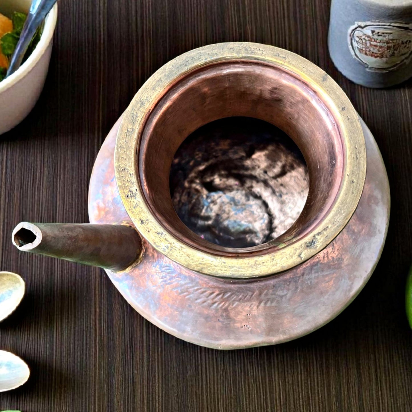 1975 Antique Copper Kamandal | Traditional Indian Décor & Collectible