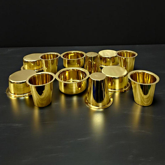 Brand New Brass Dabbara Set of 6 | Traditional South Indian Filter Coffee Set