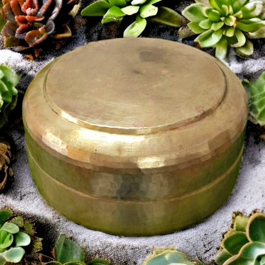 Antique Brass Storage Box | Heirloom Utility | Home Essentials | Traditional Pital Dabba
