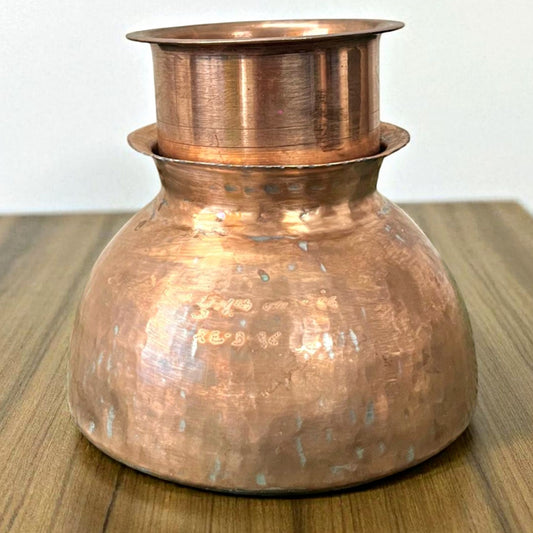 Antique Copper Kalash with Pyala | Traditional Storage & Heritage Decor