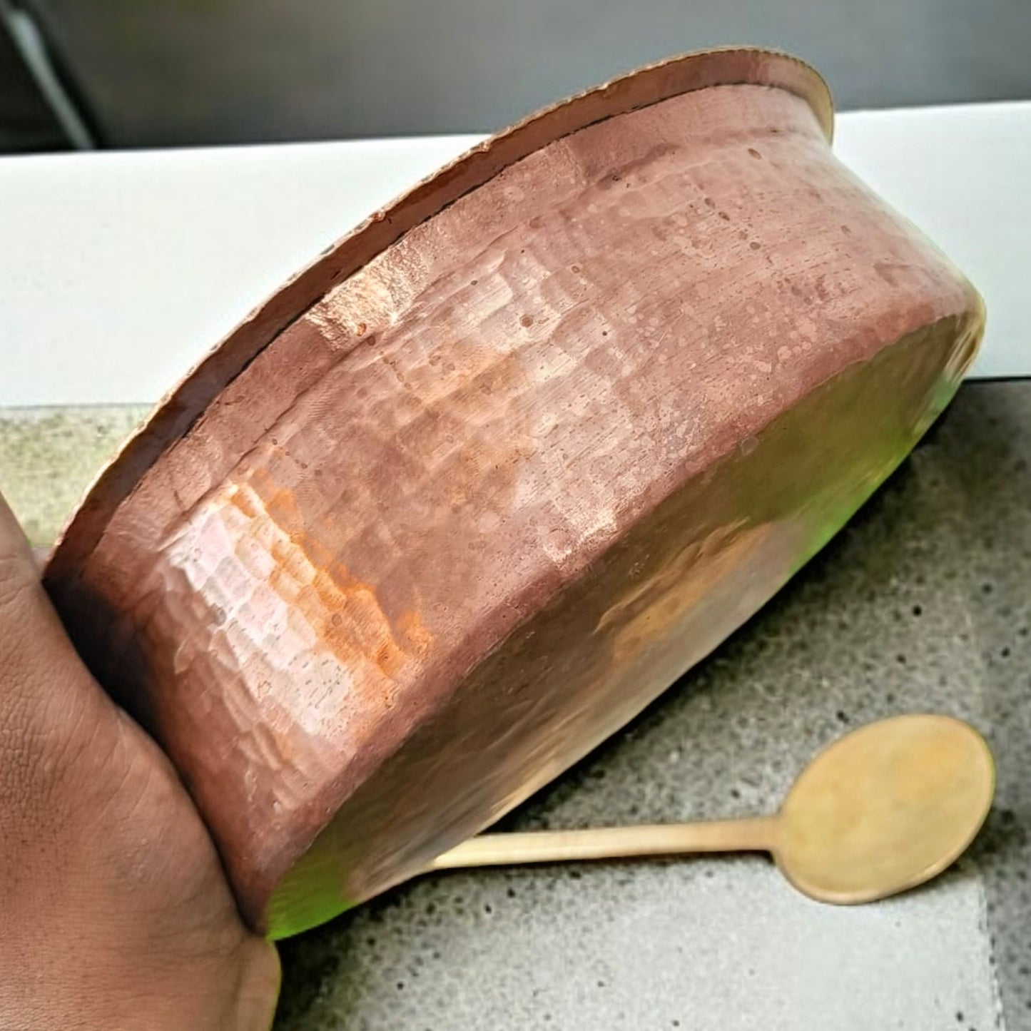 Antique Copper Langadi with Ladle | Timeless Craft | Traditional Tamba Lagan