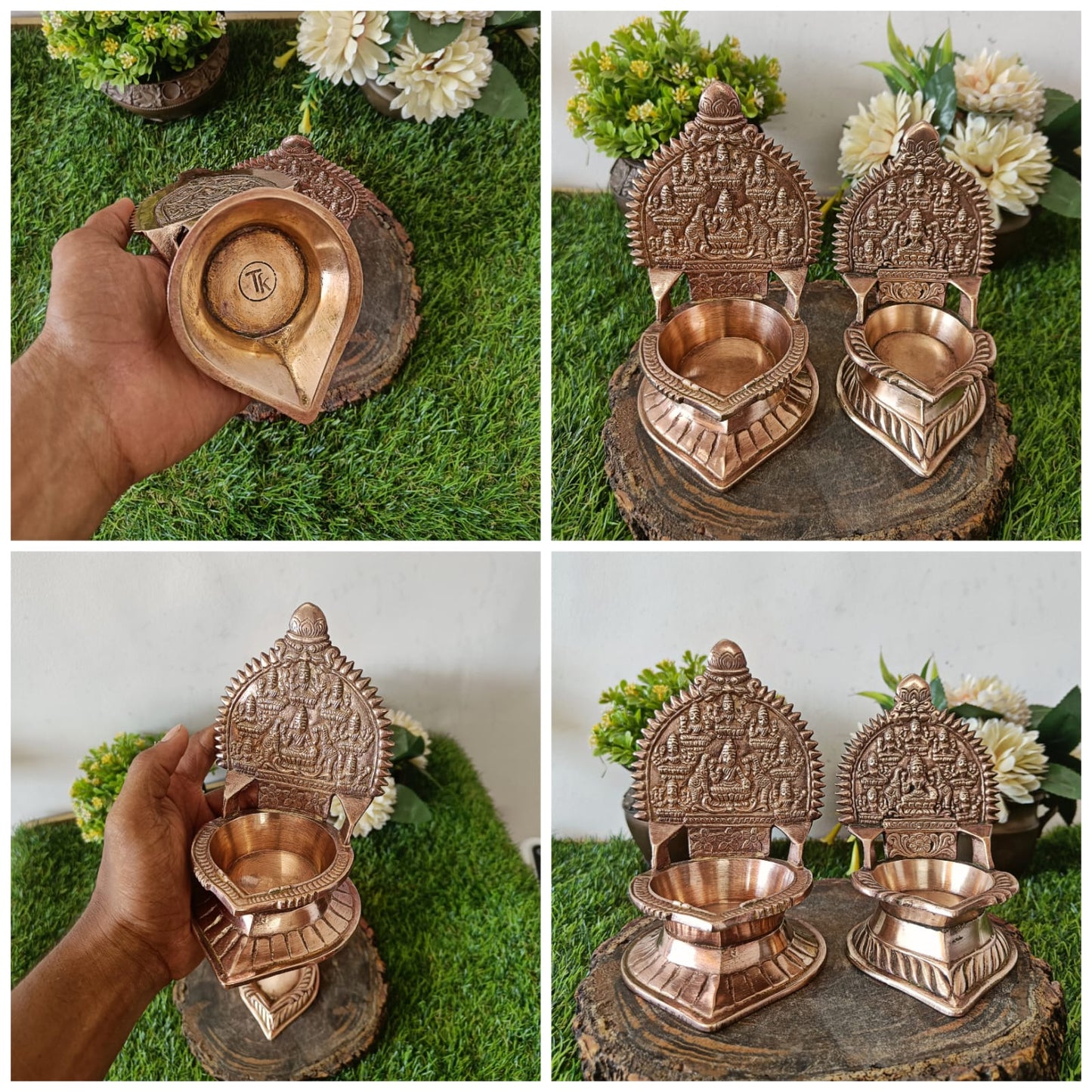 Brass Diya in Pair - Antique Oil Lamp In Pair