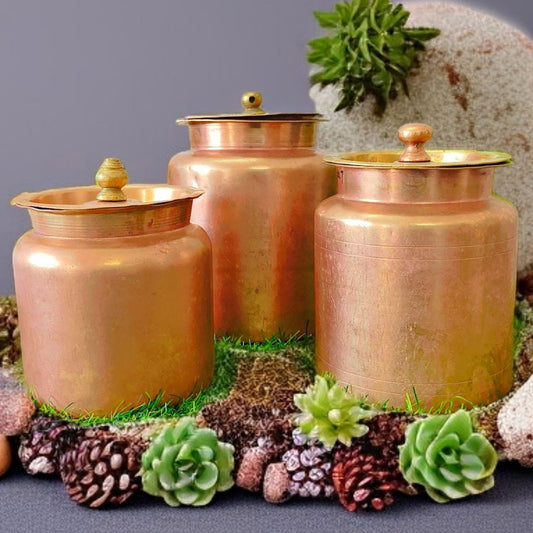 Antique Brass Storage Box Set of 3