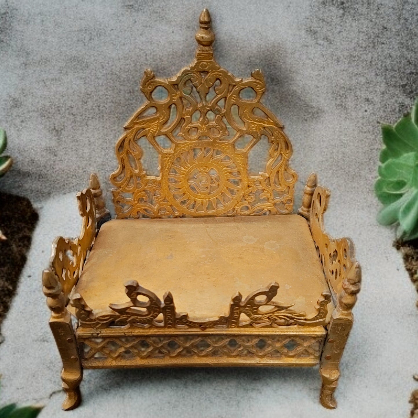 Antique Pital Singhasan | Traditional Brass Display Base