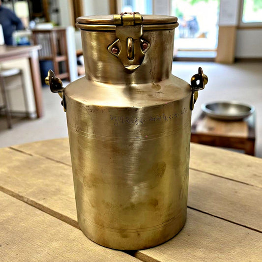 Antique Brass Milk Can | Traditional Storage & Heritage Decor