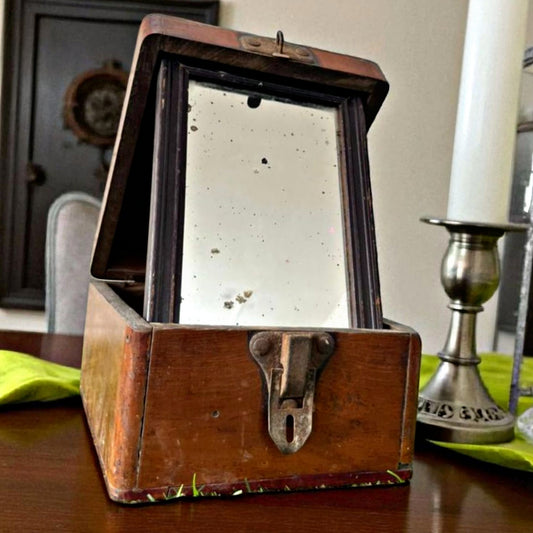 1970 Antique Teak Wood Makeup Box | Traditional Storage & Décor Piece