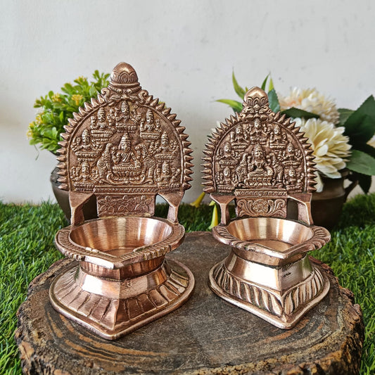 Brass Diya in Pair - Antique Oil Lamp In Pair