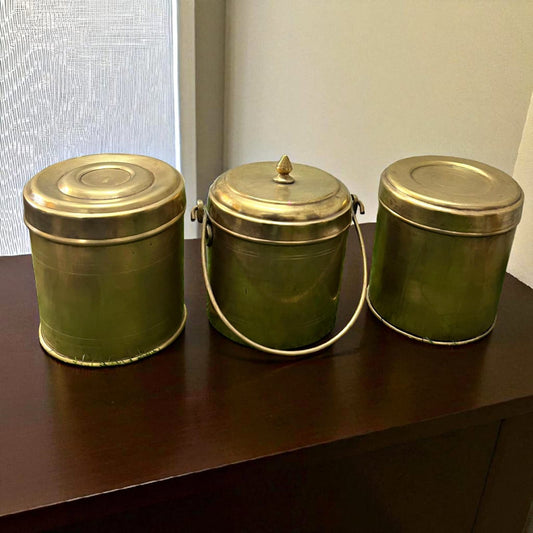 Antique Brass Rare Storage Box Set of 3 | Pittal Dabba Set l 1 L capacity each