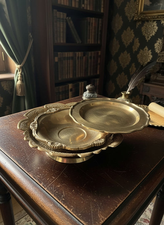 1983 Antique Brass Decor Bowl Set of 3 | Pital Traditional Home Styling Bowls