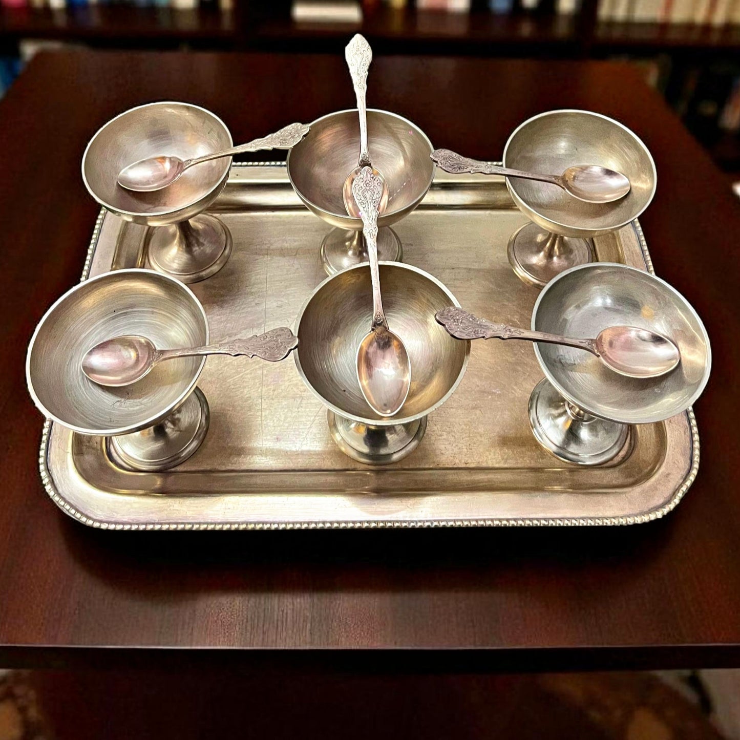 Antique Brass Dessert Set | Pital Traditional Dining Ware