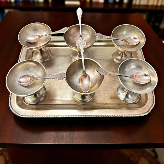 Antique Brass Dessert Set | Pital Traditional Dining Ware