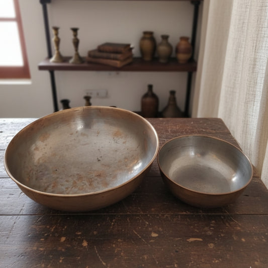 1975 Antique Brass Ghamela Set | Traditional Mixing Bowl Set