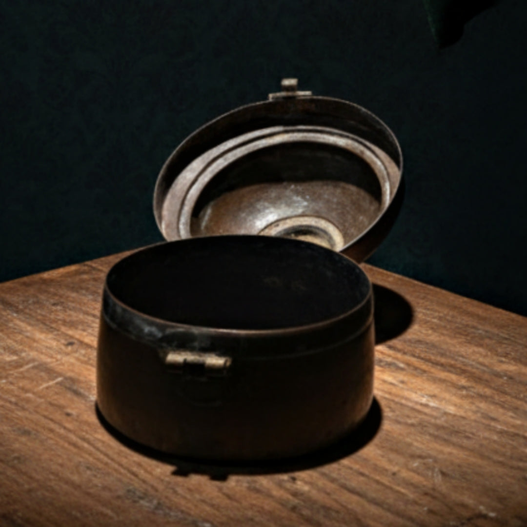 1950 Antique Brass Storage Box | Traditional Utility & Décor Piece