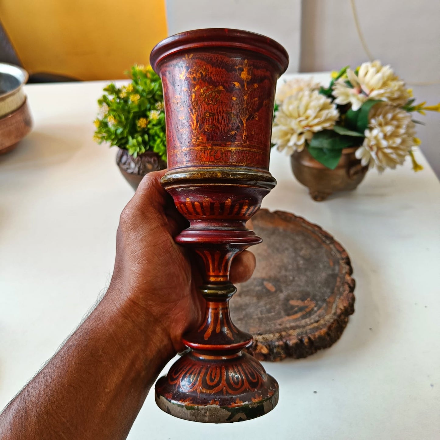 Vintage Wooden Vase.🔥