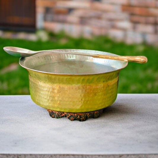 Antique Brass Biryani Lagan | Langadi with Ladle | Pital Bhagoni | Tapeli | Cooking Deg | Kitchen Utensil