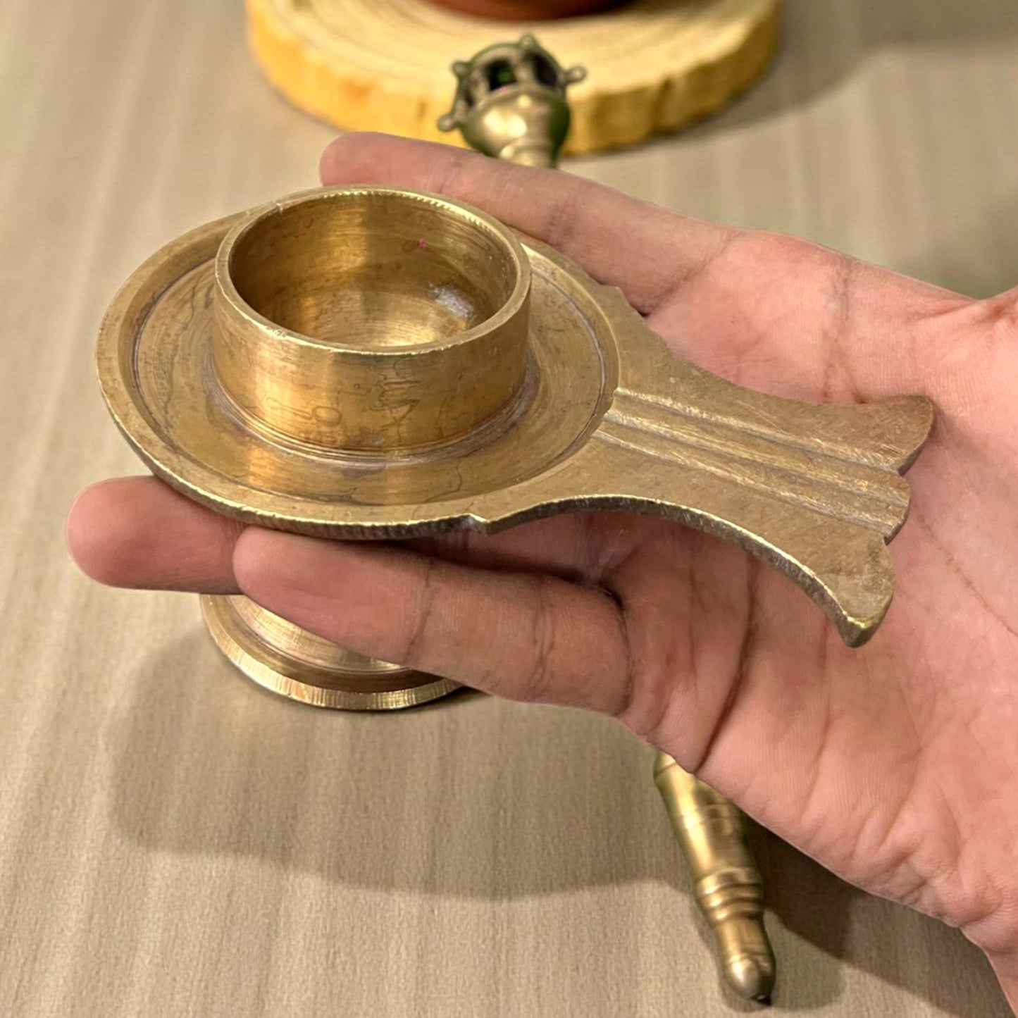 Antique Brass Candle Holders in Pair | Traditional Home Décor Accent