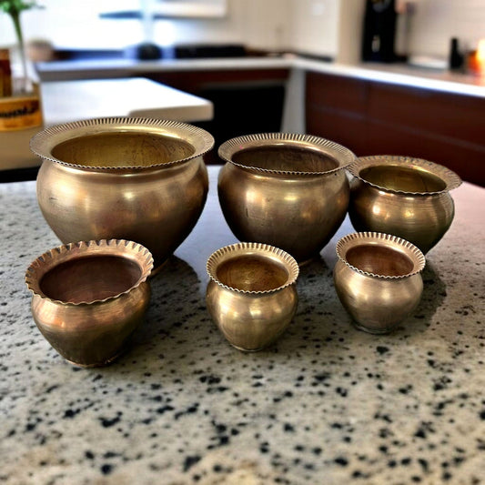 Antique Brass Planter Set | Traditional Garden & Decor Pots