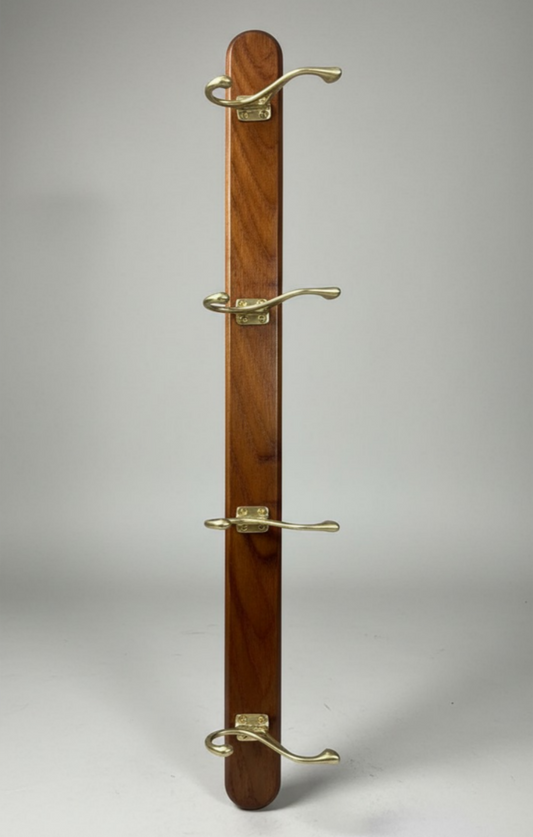 1985 Antique Wooden Brass Hook | Wall-Mounted Hanging Hook