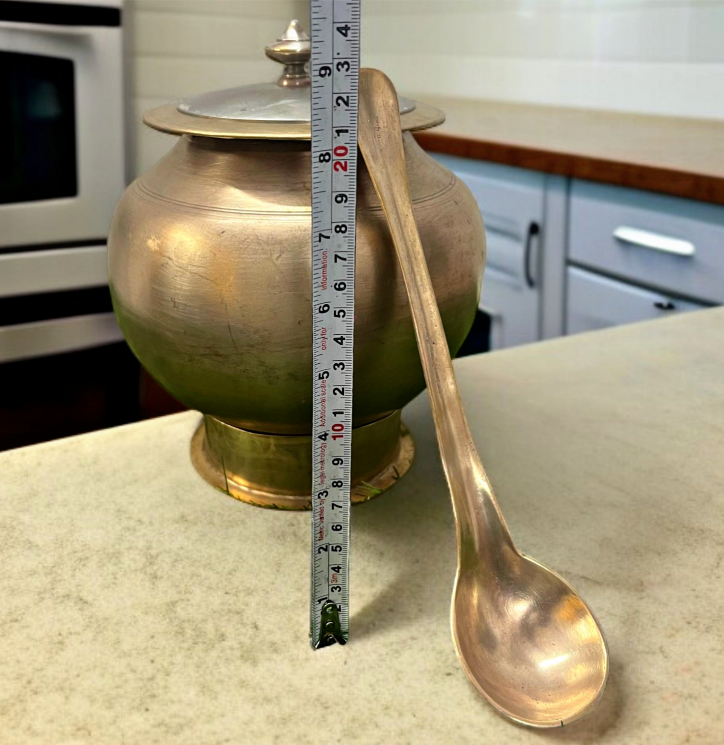 Antique Bronze Cooking Bowl with Lid & Ladle | Traditional Patila Handi