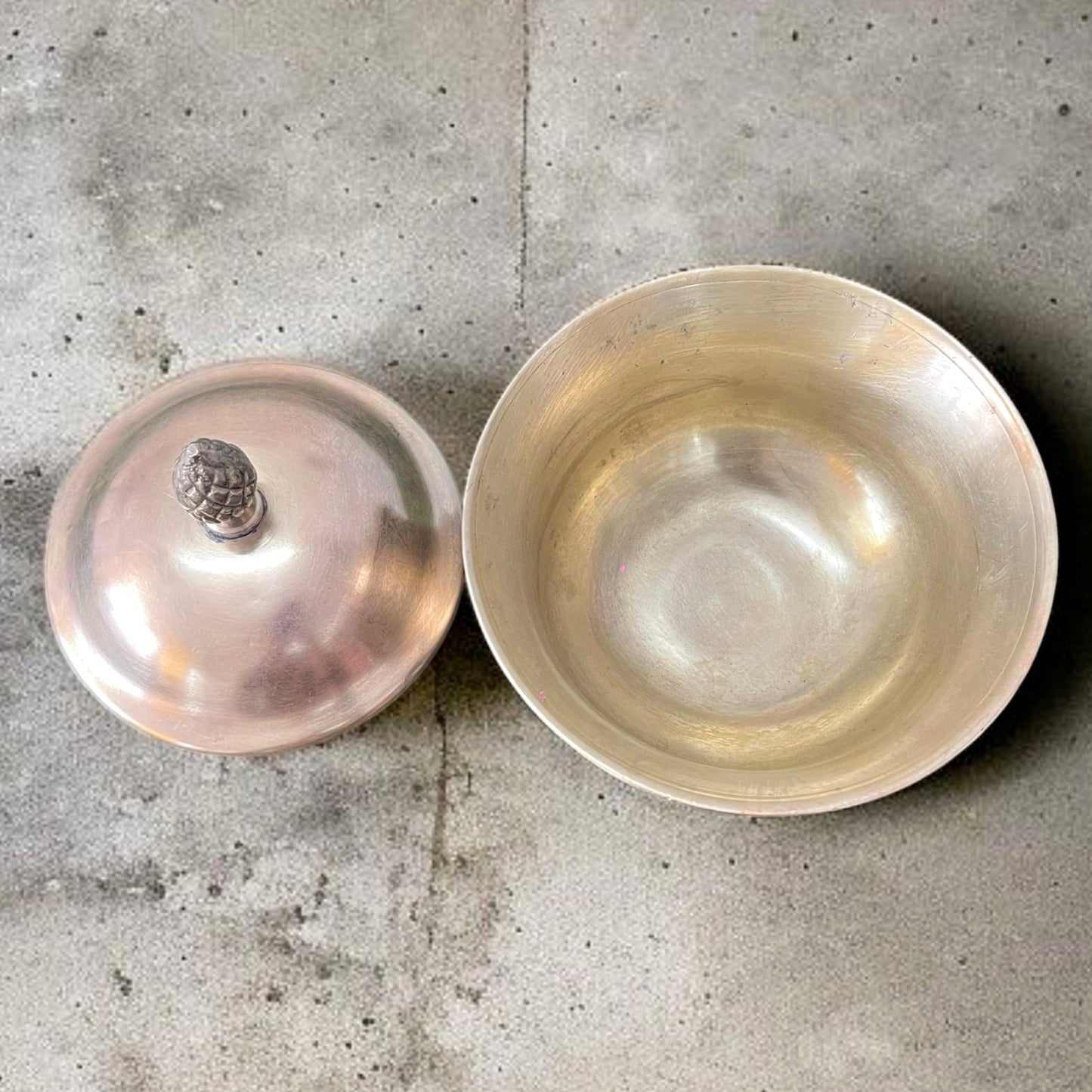 Antique Brass Bowl with Lid | Pital Traditional Storage Item