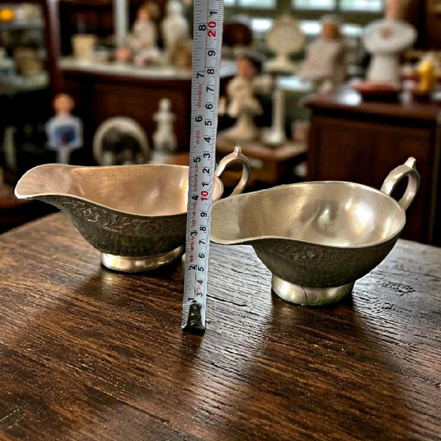Antique Brass Gravy Boats in Pair from AI | Pital Traditional Serving Vessels