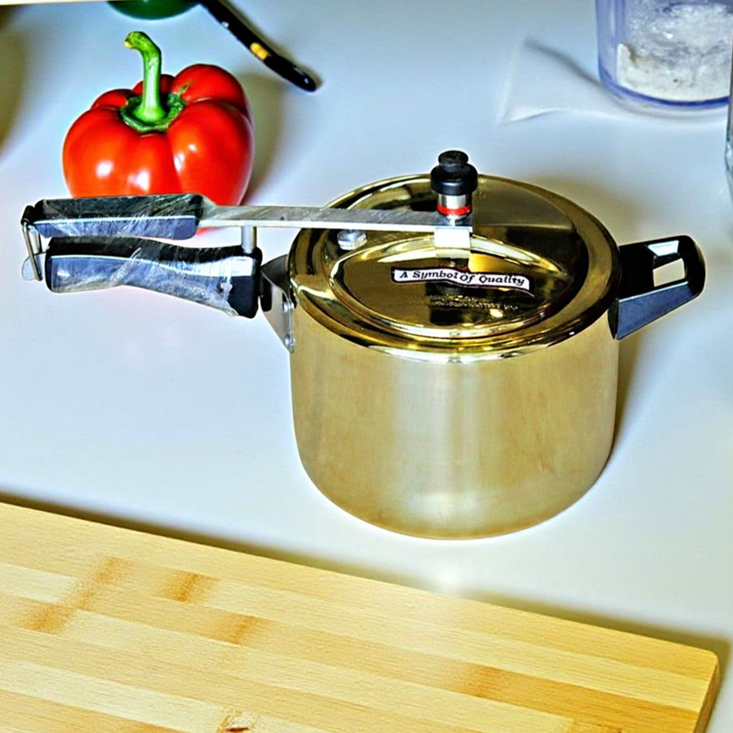 Brand New Brass Cooker (Kalai Coated) – 3L, Heavy & Durable Traditional Vessel - Bombay Antiques