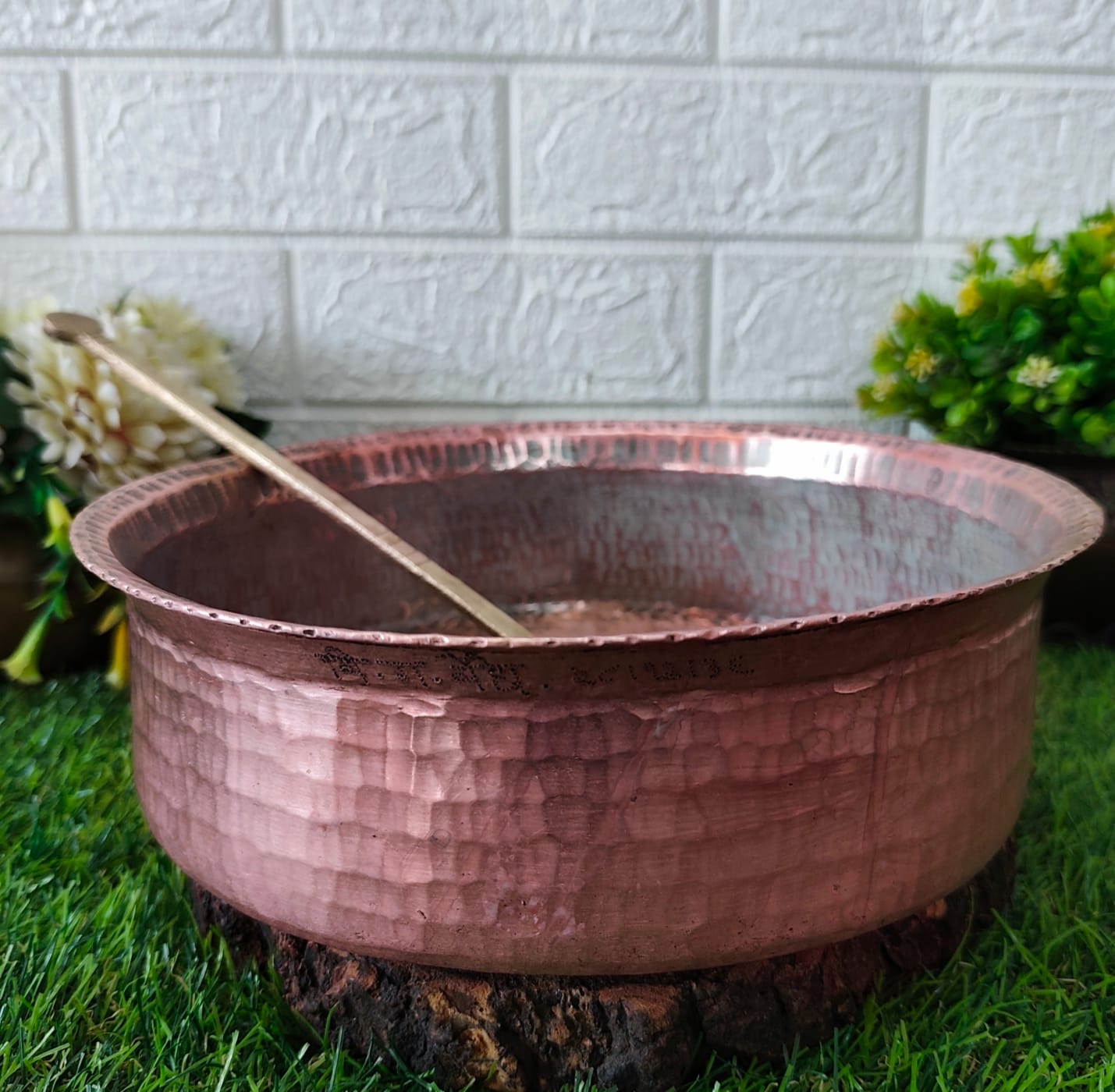 Antique Copper Langadi with Ladle - Lagan Set