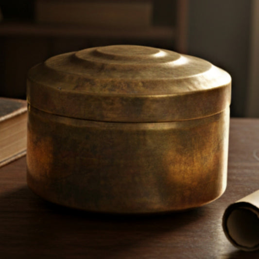 1960 Antique Brass Big Chapati Box | Traditional Kitchen Storage in Thick Gauge