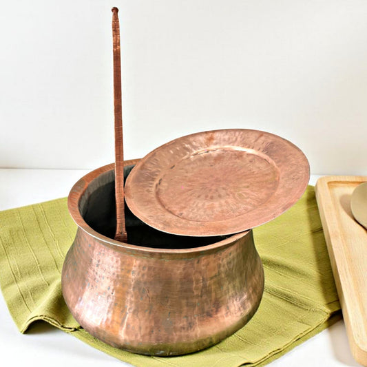 1965 Antique Copper Deg with Lid & Ladle | Traditional Kitchen & Dining Décor