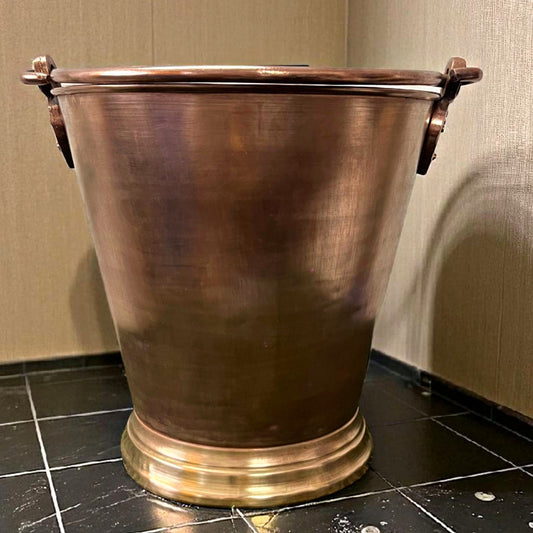 Antique Copper Bucket | Traditional Large Storage Vessel