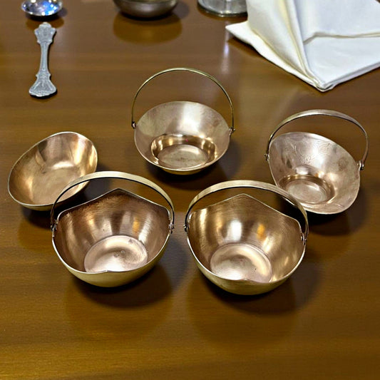Antique Brass Trinklets Set of 5 | Indian Collectible Décor | Traditional Heritage Pieces