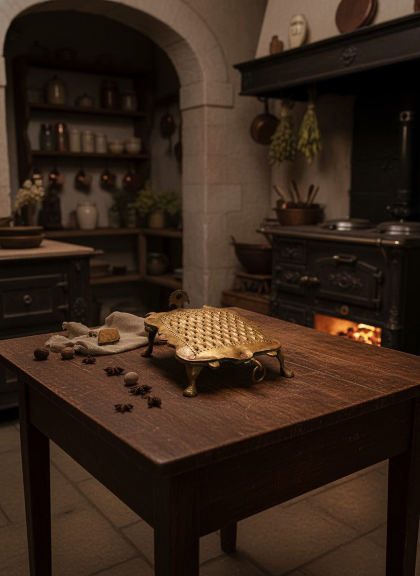 1981 Antique Brass Grater | Traditional Kitchen Utility Tool