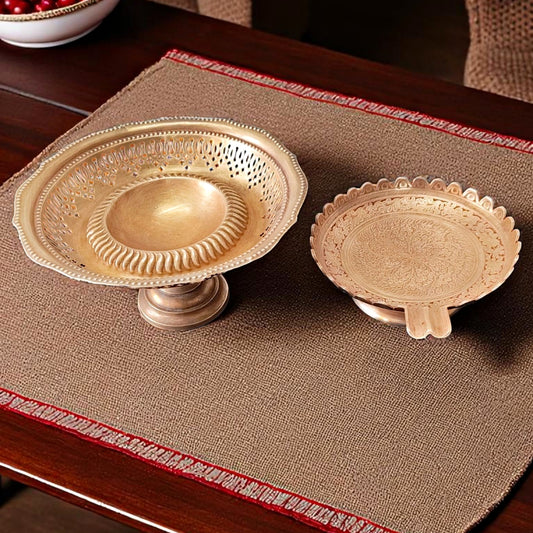 Antique Brass Serving Bowls (Pair of 2) | Classic Pital Kitchenware Set