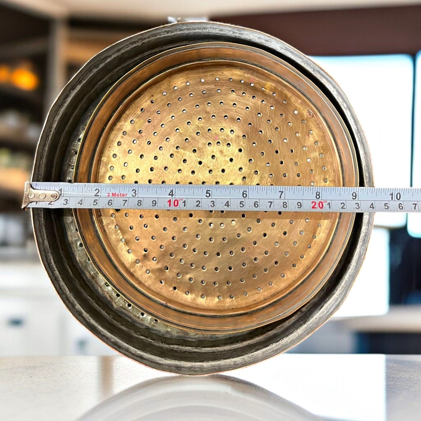 Antique Brass & Copper Colanders | Traditional Straining Colanders in Pair