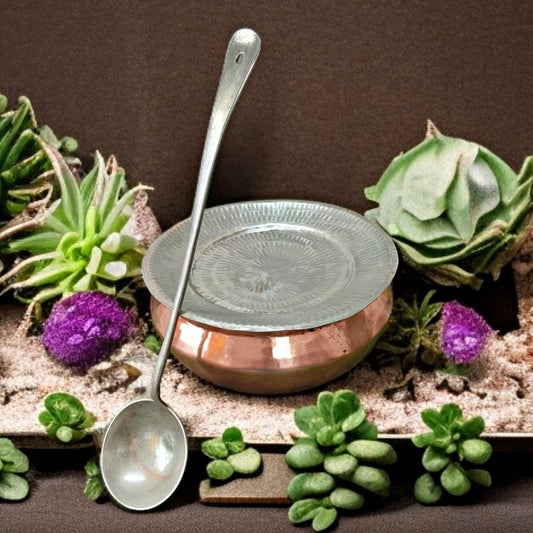 Antique Copper Degchi with Ladle | Traditional Elegance | Cookware