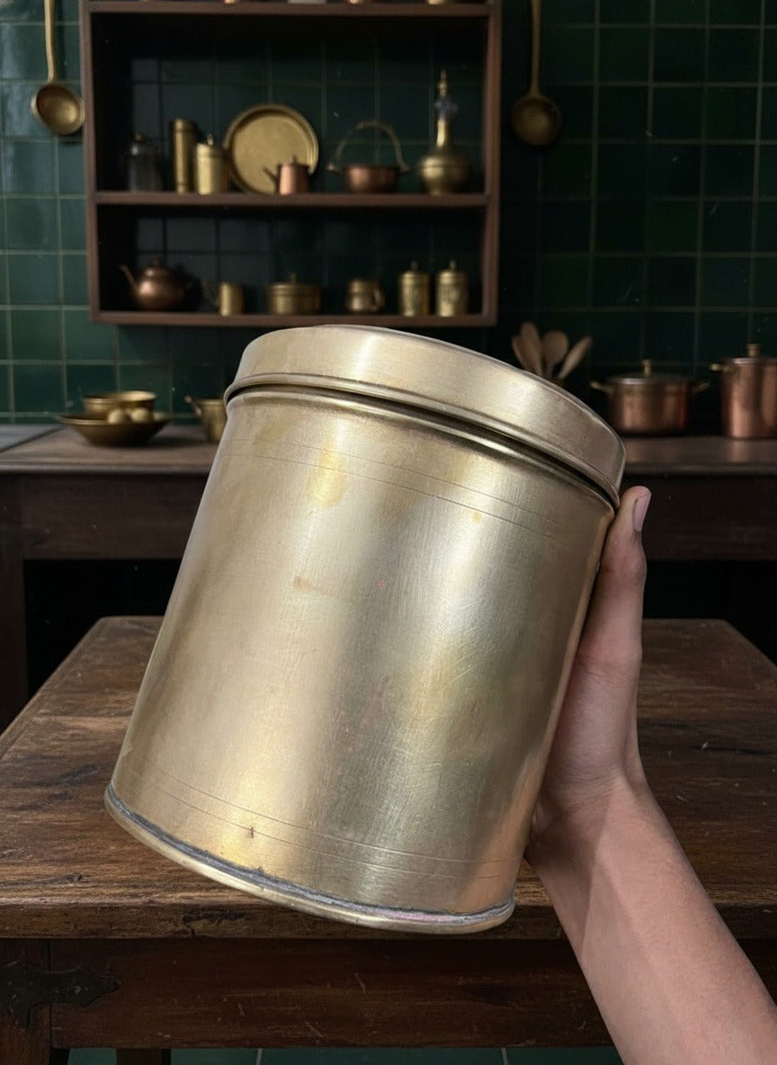 1988 Antique Brass Big Pedikathi Boxes Pair | Traditional Storage & Décor Set