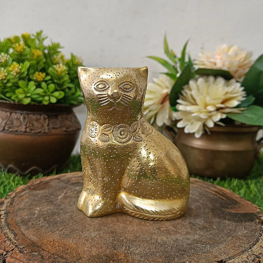 Vintage Brass Cat Figurine