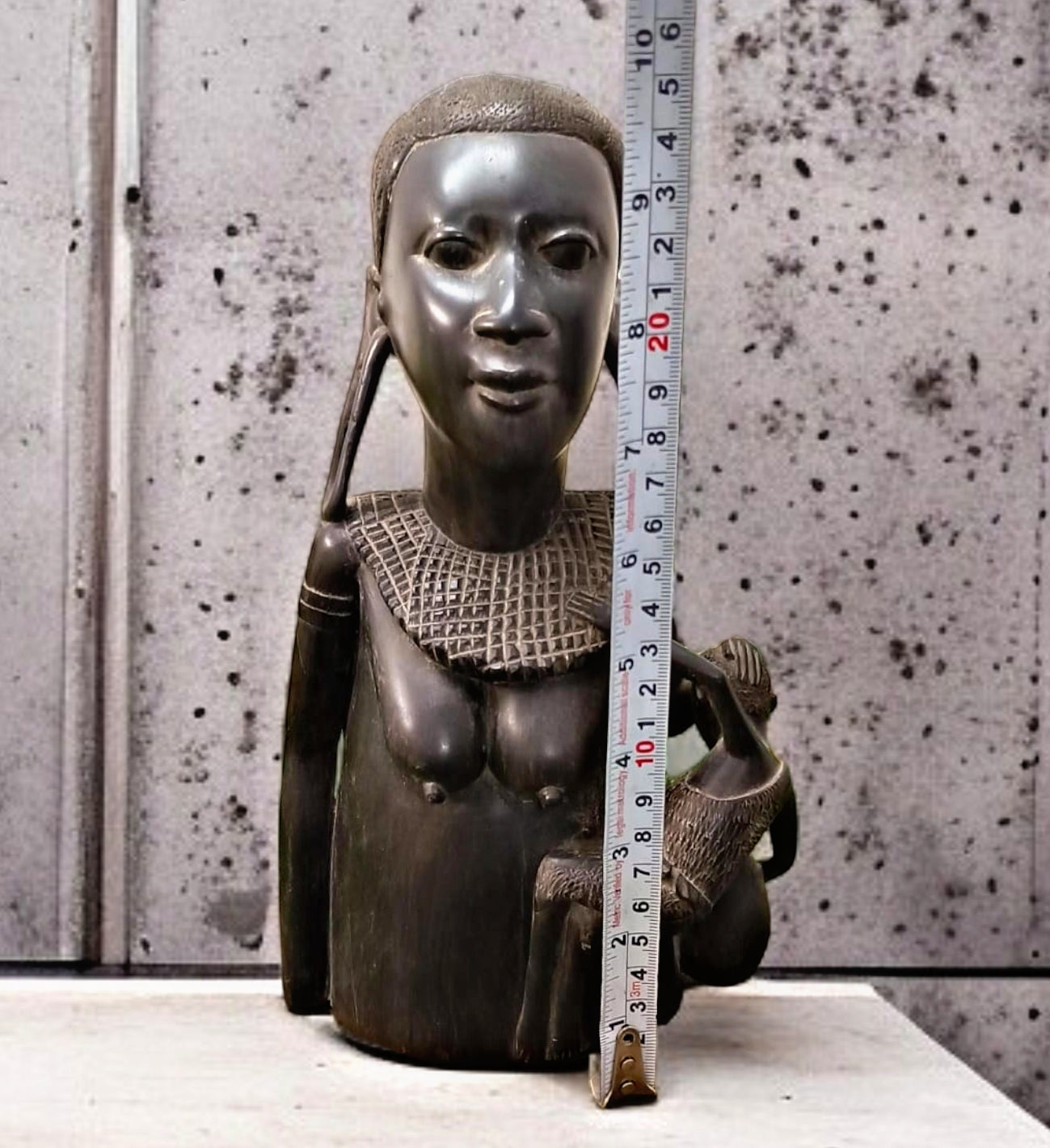 Ancient Ebony Wood Decor Piece | Rare Hand-Carved Design | Antique Piece