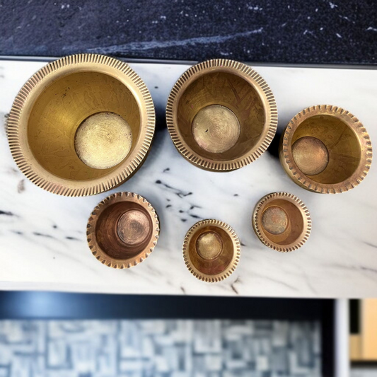 Antique Brass Planter Set | Traditional Garden & Decor Pots