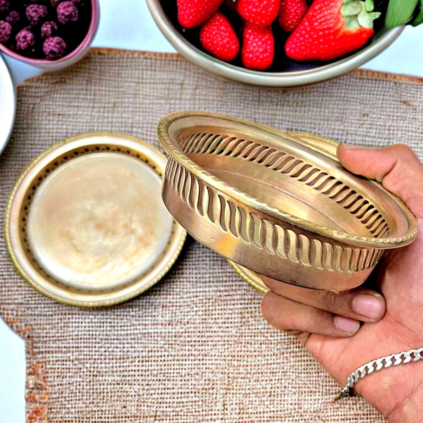 Antique Brass Tableware Set | Pital Traditional Serveware
