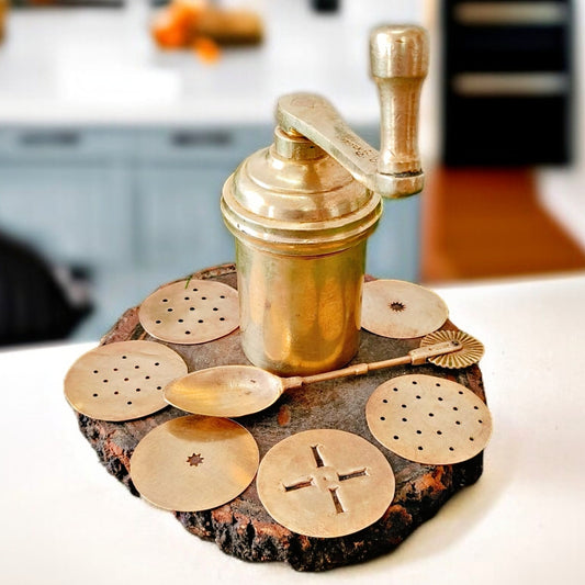 Antique Brass Chakali Maker | Pital Noodle Maker | Traditional Kitchen Utensil