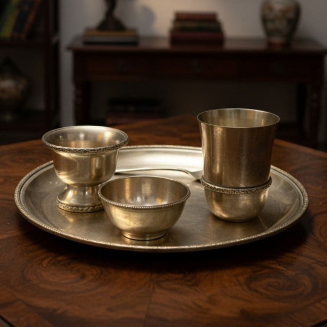Antique Brass Dinner Set | Traditional Indian Dining Collection