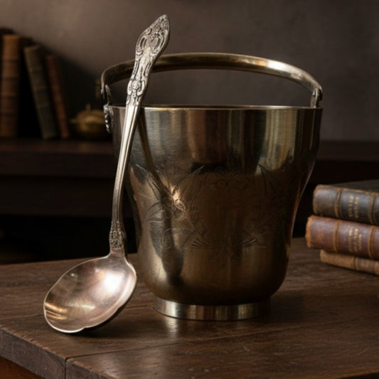 1974 Antique Brass Ice Bucket | Pital Traditional Barware & Storage