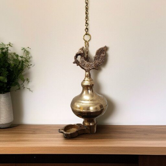 Antique Brass Wall Hanging Diya | Pital Traditional Lamandiva Lamp