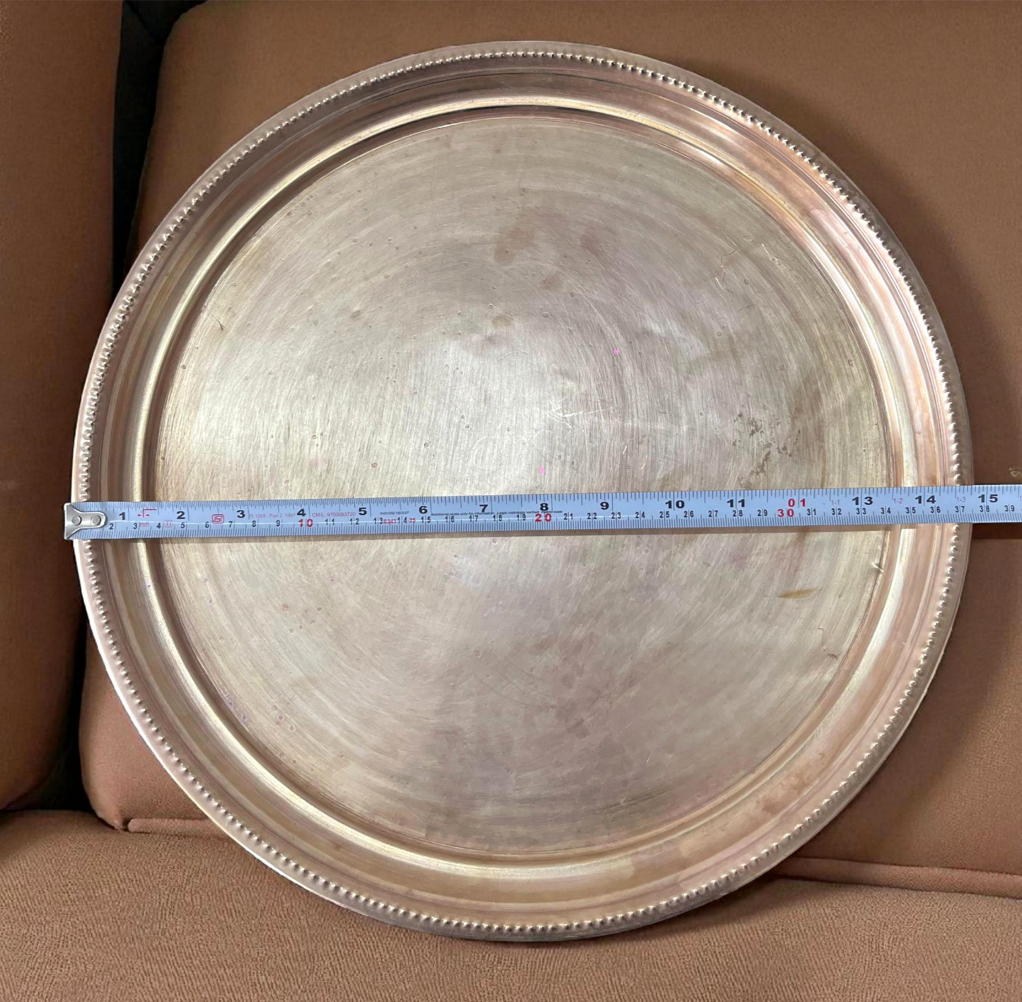 Antique Brass Large Plate | Pital Serving Thali for Traditional Use