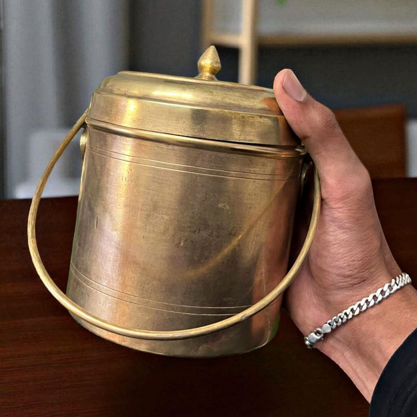 Antique Brass Rare Storage Box Set of 3 | Pittal Dabba Set l 1 L capacity each
