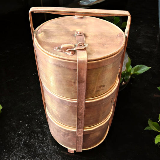 Antique Brass 100 years old Tiffin Dabba | Pital Traditional Lunch Box
